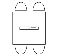 Módulo de extensión An 140 cm para mesa de reunión Belem