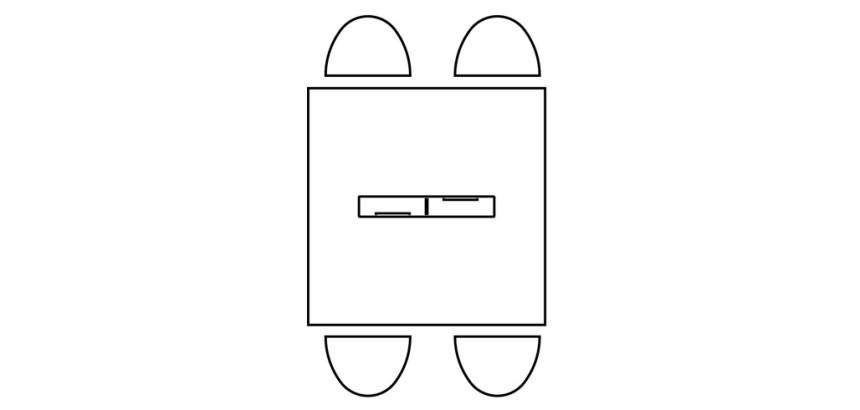 Módulo de extensión An 140 cm para mesa de reunión Belem
