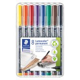 Marker Staedtler Lumocolor 313 "dry safe" in extra fine - Set of 8 fun colours