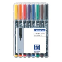 Stift Staedtler Lumocolor 313 "dry safe"-inkt extra fijn - Set van 8 fun kleuren