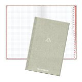 Répertoire Alphabétique broché toile grise Aurora 22 x 14,5 cm - petits carreaux - 192 pages