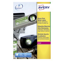 Etiquetas poliéster Inkjet 63,5 x 33,9 resistentes a intemperie -20 a 80 grados irrompible Avery J4773