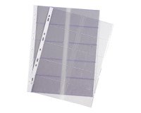 Fundas multitaladro Elba A4 para tarjetas de visita PVC 100 micras Paquete de 10