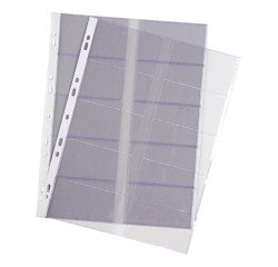 Fundas multitaladro Elba A4 para tarjetas de visita PVC 100 micras Paquete de 10