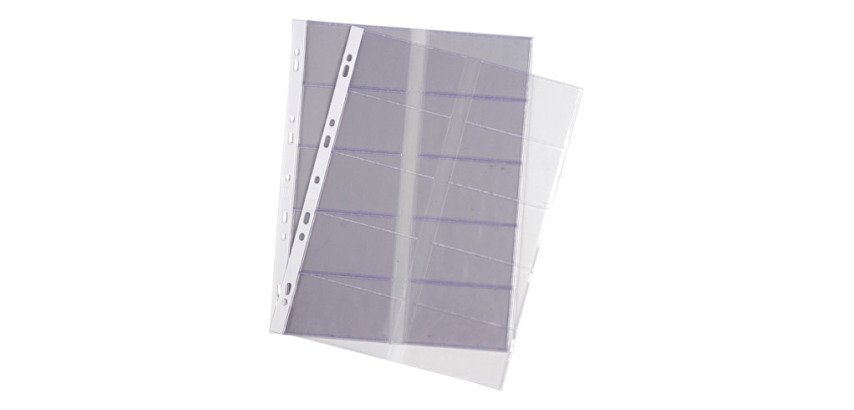 Package of 10 PVC business card sleeves21x29,7 cm