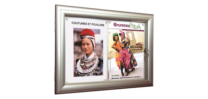 Vitrine d'extérieur Reverso porte battante - 2 feuilles