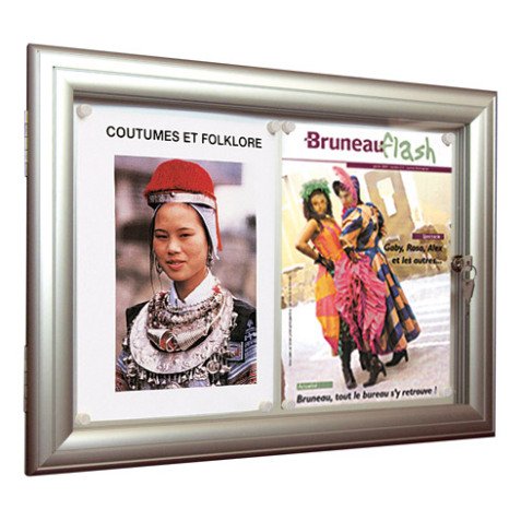Vitrine d'extérieur Reverso porte battante - 2 feuilles