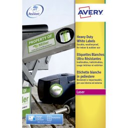 Etiquetas blancas láser Avery 99,1 x 38,1 mm L7063 - Paquete de 20 hojas