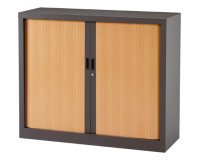 Armoire basse à rideaux monoblocs Généric 100 x 120 corps anthracite