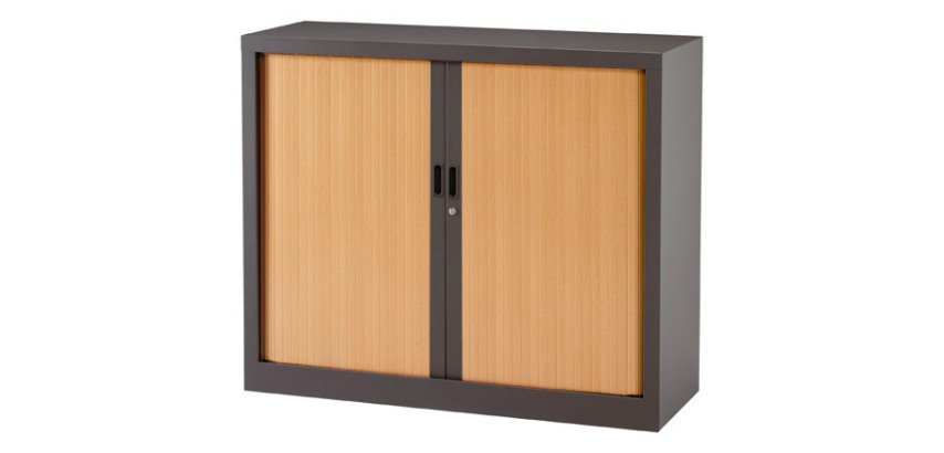 Armoire basse à rideaux monoblocs Généric 100 x 120 corps anthracite