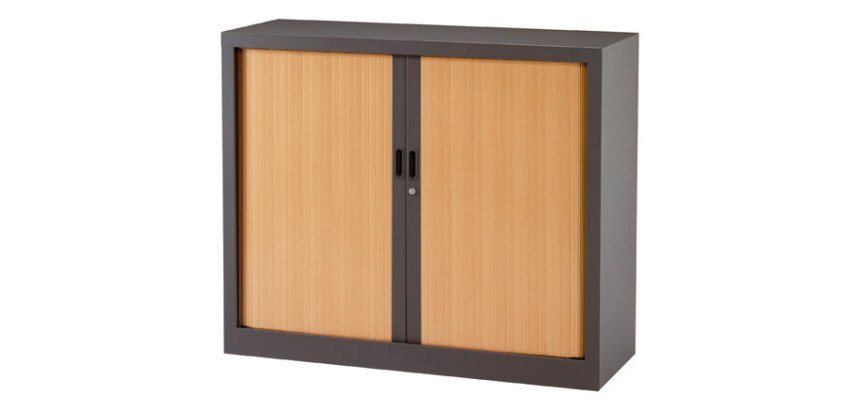 Armoire basse à rideaux monoblocs Généric 100 x 120 corps anthracite