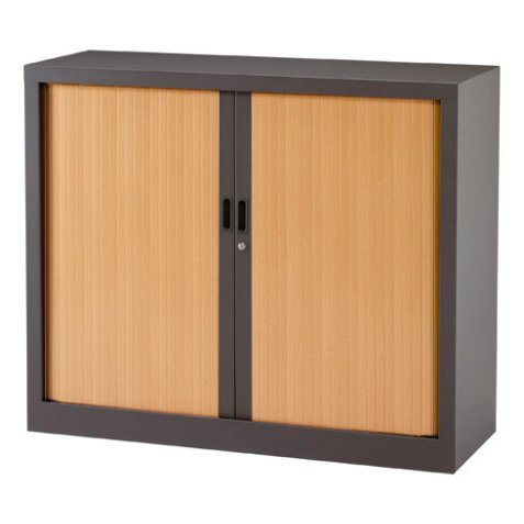 Armoire basse à rideaux monoblocs Généric 100 x 120 corps anthracite
