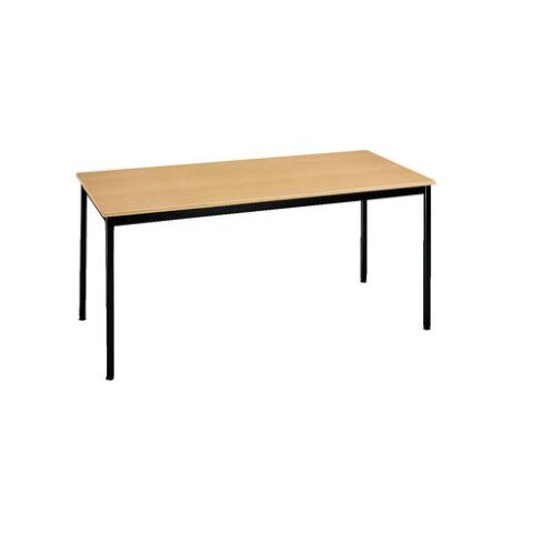 Mesa multiuso Eco 180 x 80 cm. Tablero Haya con patas color Negro