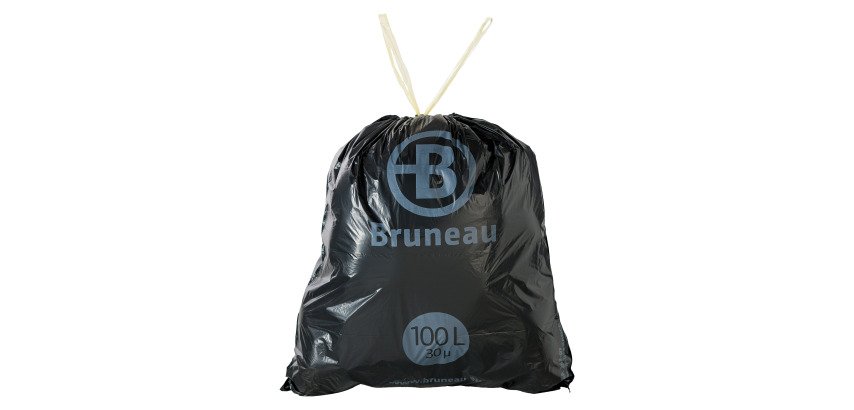 Bolsas de basura con Autocierre Bruneau 30 micras 100L - Paquete de 100 bolsas 