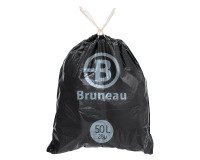 Bolsas de basura con Autocierre Bruneau 28 micras 50L - Paquete de 100 bolsas 