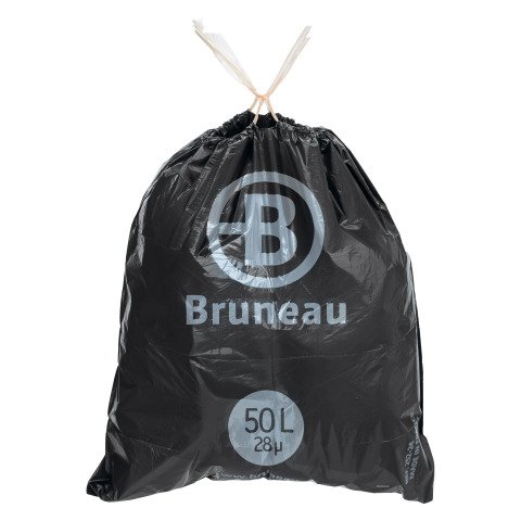 Bolsas de basura con Autocierre Bruneau 28 micras 50L - Paquete de 100 bolsas