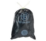Sac poubelle 30 litres à liens coulissants Bruneau gris - 100 sacs