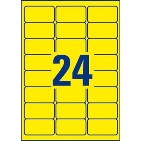 Etiquetas removibles para inkjet y láser 63,5 x 33,9 mm color - Caja de 480