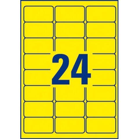 Etiquetas removibles para inkjet y láser 63,5 x 33,9 mm color - Caja de 480 amarillo
