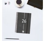 Agenda 117x181 1 Día Página Espiral Year Finocam Negro 