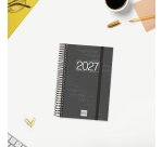 Agenda 117x181 1 Día Página Espiral Year Finocam Negro 