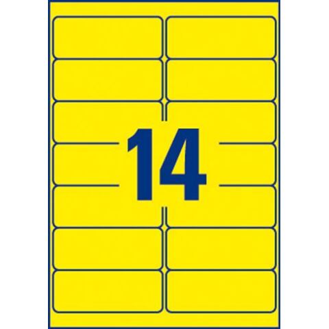 Etiquetas removibles para inkjet y láser 99,1 x 38,1 mm color - Caja de 280 amarillo