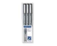 Blíster de 3 Rotuladores calibrados Pigment Liner Staedtler 0,2 mm, 0,4 mm y 0,8 mm