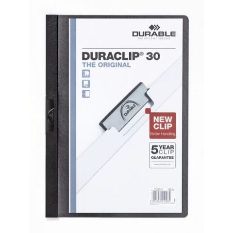 Dossier pinza lateral metálica Duraclip® 30 hojas A4 Durable Negro