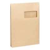 Bolsa con fuelle 3 cm kraft marrón reforzado 229 x 324 mm Bruneau 120 g con ventana 50 x 105 mm - Caja de 50