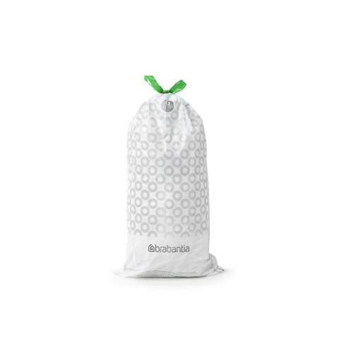 Sac poubelle 5 litres à liens coulissants Brabantia B blanc - 20 sacs