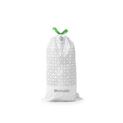 Sac poubelle 5 litres Brabantia liens coulissants blanc - paquet de 20