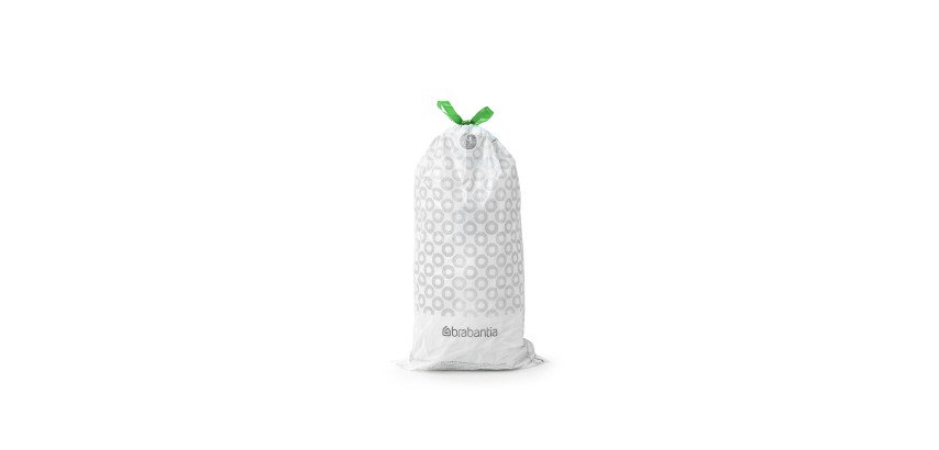 Sac poubelle 23/30 litres à liens coulissants Brabantia G blanc - 20 sacs