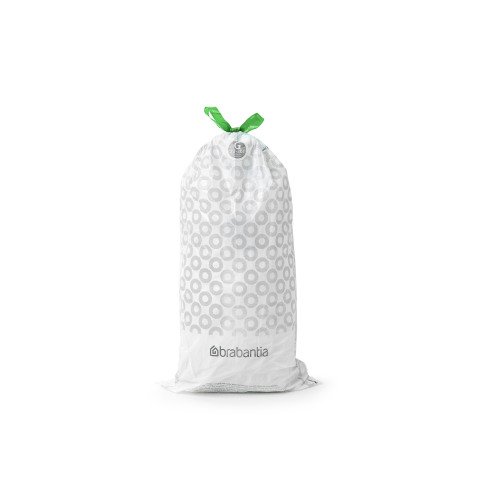 Sac poubelle 30 litres Brabantia liens coulissants blanc - paquet de 20