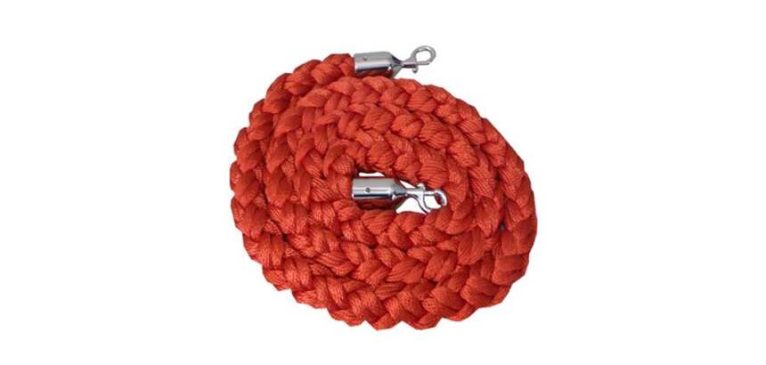 Corde tressée rouge pour poteau de guidage