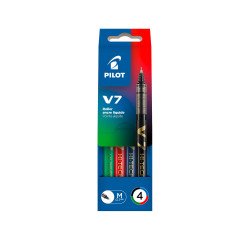 Roller Pilot Hi-Tecpoint V7 bolsa 4 colores surtidos