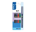 Roller pen Pilot Hi-tecpoint V7 medium writing - sleeve of 4 classic colors 