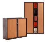 Armario de oficina metálico monobloc Nueva Generación Alt. 105 x An. 80 cm Aluminio Puertas persiana Madera