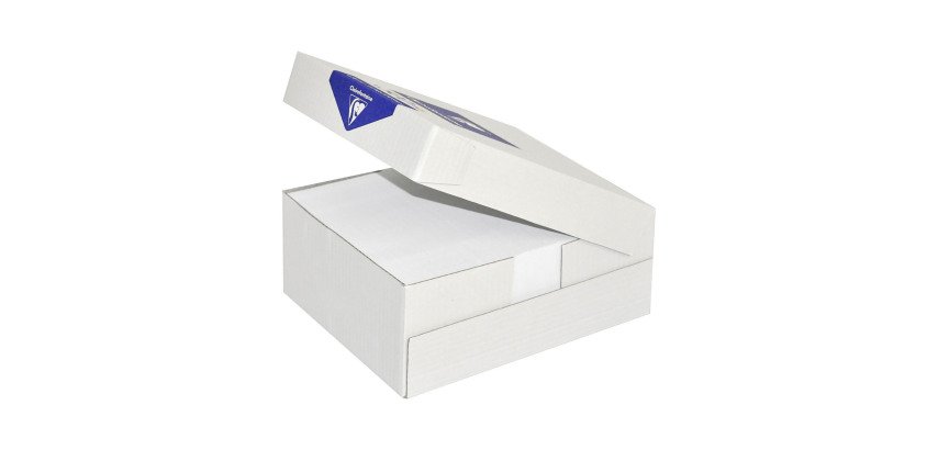 Boîte de 500 enveloppes Clairefontaine 114 x 229 mm 80 g sans fenêtre