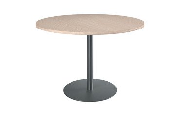 Ronde vergadertafel met metalen, kolomvormige voet Excellens