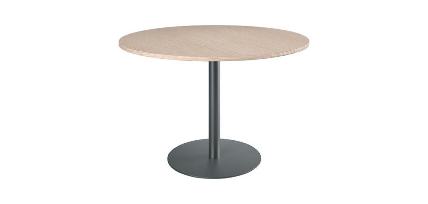 Table de réunion ronde piètement colonne métal Excellens