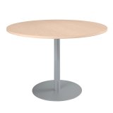 Table ronde 120 cm plateau chêne piètement colonne Essens