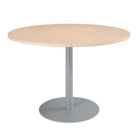 Mesa redonda 120 cm Roble claro - Pata columna Aluminio Excellens