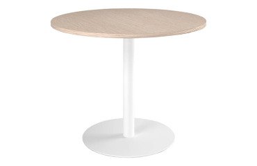 Mesa redonda 100 cm Roble claro  - Pata columna metálica Excellens