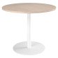 Table ronde 100 cm plateau chêne clair piètement colonne Essens