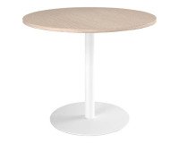 Mesa redonda 100 cm Roble claro  - Pata columna metálica Excellens