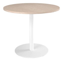 Mesa redonda 100 cm Roble claro  - Pata columna metálica Excellens