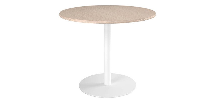 Table ronde 100 cm chêne clair piètement colonne Excellens