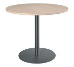 Round meeting table with metal column base Excellens
