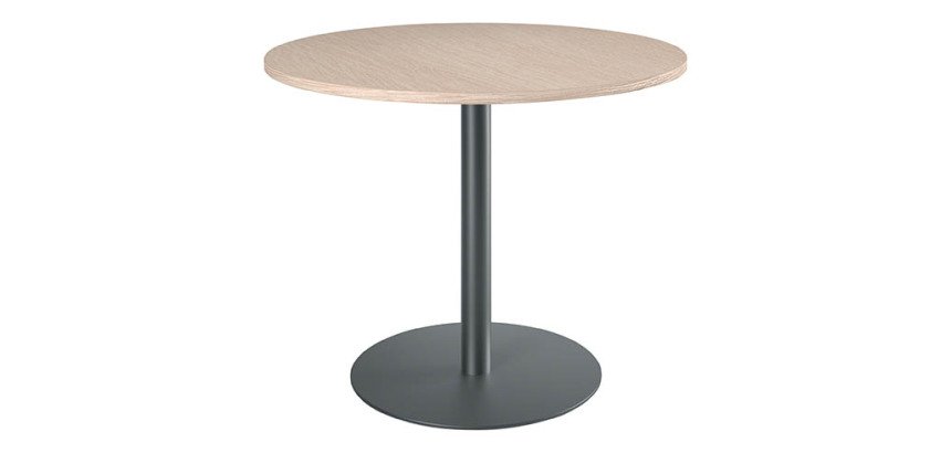 Table ronde 100 cm chêne clair piètement colonne Excellens