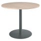 Table ronde 100 cm plateau chêne clair piètement colonne Essens